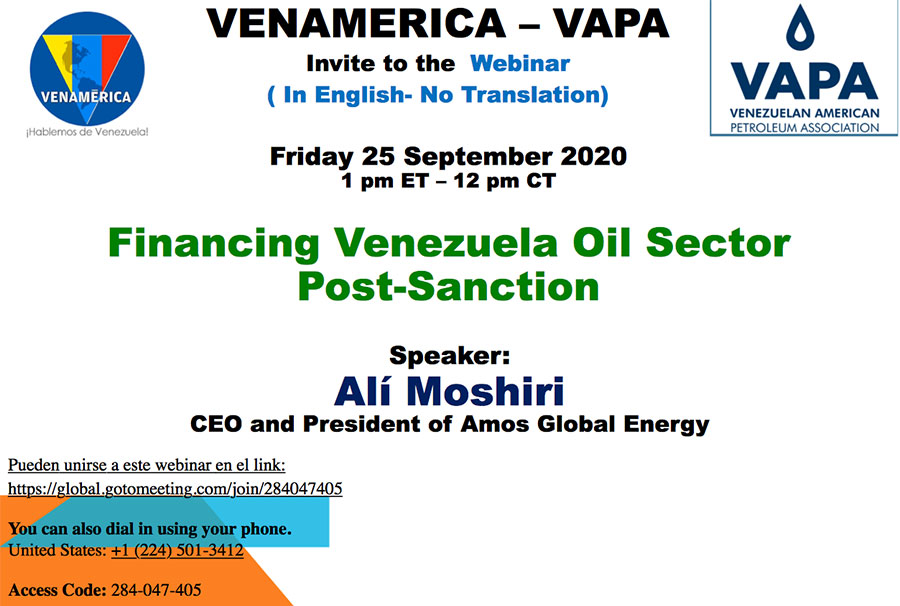 Financing Venezuela Oil Sector Post-Sanction – Webinar, 25 De Sep